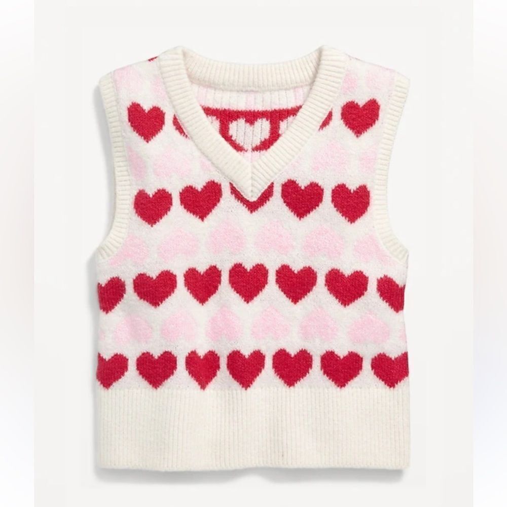Old Navy Red & White Heart Vest(Size L 10-12yrs)